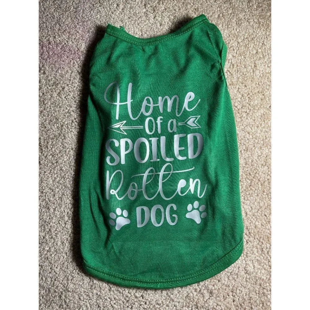 Hand Crafted Green Funny Dog Tshirt, Dog Clothing, Pet Clothing, Pet Shirt, Furb
